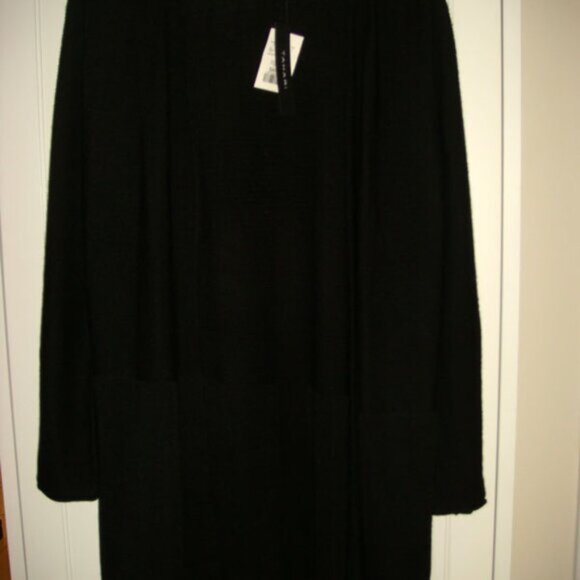 New with Tags Tahani Long Black Button Cuff Cardigan 50% Merino Wool size Large - Picture 2 of 14